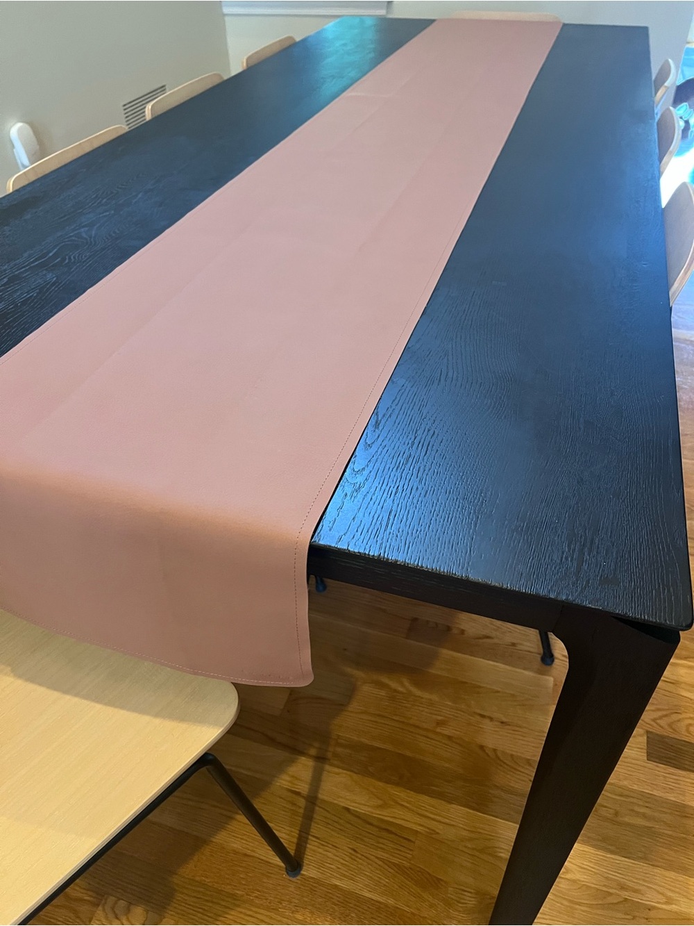 Vegan Leather Table Runner By Gathre Dusty Rose 10ft Wipeable